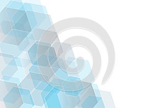 Vector Abstract geomatic shape,Blue hexagon tech design. Vector Background.