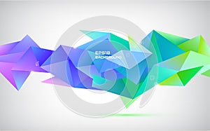 Vector abstract geometric 3d facet shape isolated. Use for banners, web, brochure, ad, poster, etc. Low poly modern