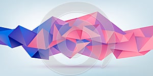 Vector abstract geometric 3d facet shape isolated. Use for banners, web, brochure, ad, poster, etc. Low poly modern