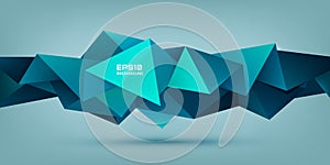 Vector abstract geometric 3d facet shape isolated. Use for banners, web, brochure, ad, poster, etc. Low poly modern