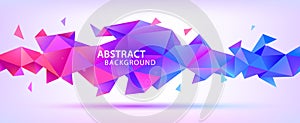 Vector abstract geometric 3d facet shape. Use for banners, web, brochure, ad, poster, etc. Low poly modern style