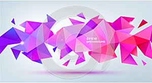Vector abstract geometric 3d facet shape. Use for banners, web, brochure, ad, poster, etc. Low poly modern style