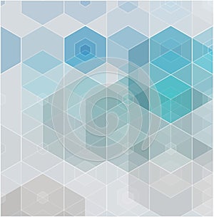 Vector Abstract geometric background. Blue and green hexagon shape