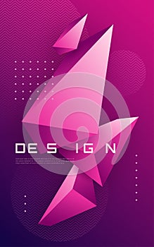 Vector abstract geometric background with 3d triangular shapes