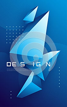 Vector abstract geometric background with 3d triangular shapes