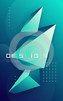 Vector abstract geometric background with 3d triangular shapes