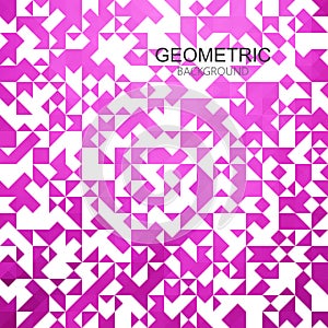 Vector abstract geometric background. Lilac and pink triangles.