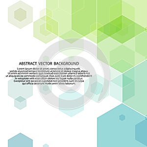 Vector Abstract geometric background. Template brochure design. Blue green hexagon shape. eps 10