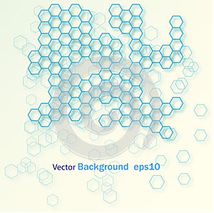 Vector Abstract geometric background. Template brochure design. Blue hexagon shape