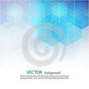 Vector Abstract geometric background. Template brochure design. Blue hexagon shape EPS10