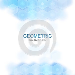 Vector Abstract geometric background. Template brochure design. Blue hexagon shape eps10