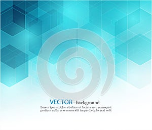 Vector Abstract geometric background. Template brochure design. Blue hexagon shape EPS10