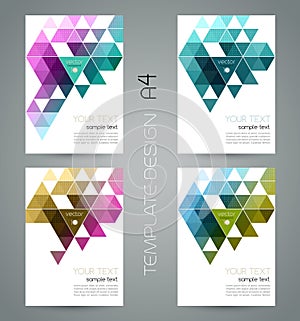 Vector abstract geometric banner with triangle