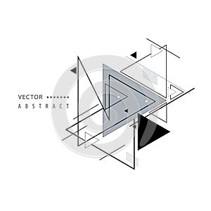 Vector abstract geometric pattern. Triangular futuristic shapes cool pattern. Modern decorative background