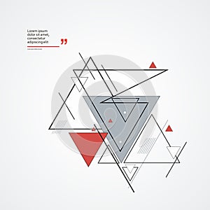 Vector abstract geometric pattern. Triangular futuristic shapes cool pattern. Modern decorative background