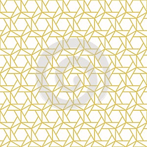 Vector abstract geometric seamless pattern with linear hexagons, grid, net