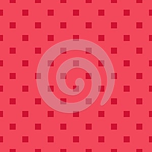 Vector abstract geometric seamless pattern with small square shapes. Red color