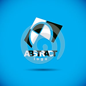 Vector abstract geometric shape best for use as creative business logo. photo