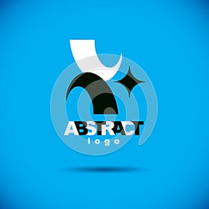 Vector abstract geometric shape best for use as creative business logo. photo