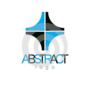 Vector abstract geometric shape best for use as creative business logo. photo
