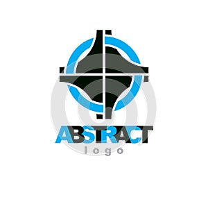 Vector abstract geometric shape best for use as creative business logo. photo