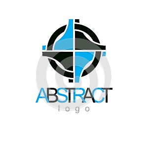 Vector abstract geometric shape best for use as creative business logo. photo
