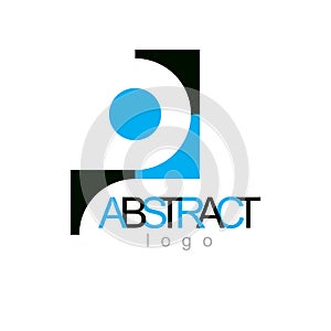 Vector abstract geometric shape best for use as creative business logo. photo