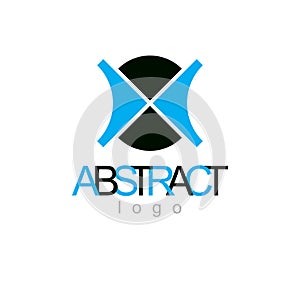 Vector abstract geometric shape best for use as creative business logo. photo