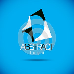 Vector abstract geometric shape best for use as creative business logo. photo