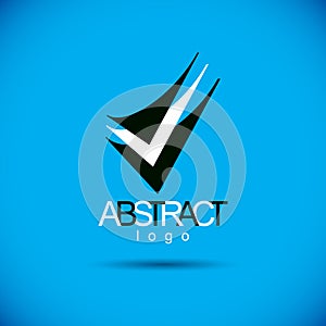 Vector abstract geometric shape best for use as creative business logo. photo