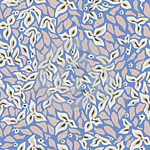 Vector abstract and geometric shape of flower and leaf illustration seamless repeat pattern