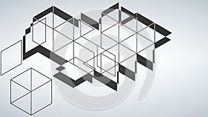 Vector Abstract geometric shape from gray diagonal romb. Vector illustration.