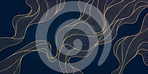 Vector abstract gold background, wave luxury art texture, premium elegant line banner. Curve flow copper background.