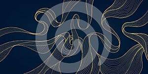 Vector abstract gold background, wave luxury art texture, premium elegant line banner. Curve flow copper background.