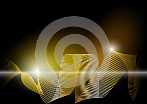 The Vector Abstract gold luxury wave background