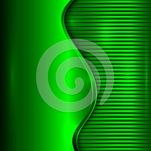 Vector abstract green background with curve and stripes