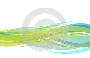 Vector abstract green blue and yellow wavy background, wallpaper for any design.