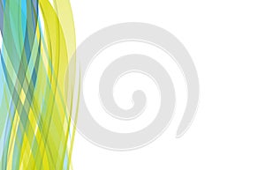 Vector abstract green blue and yellow wavy background, wallpaper for any design.