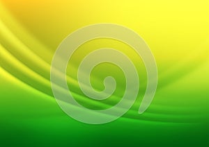 Vector Abstract Green and Yellow Gradient Background with Blurred Curves