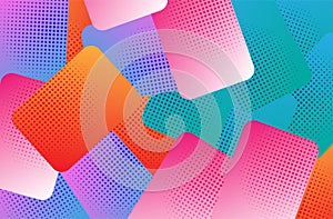 Vector Abstract Half-Tone colourful shapes on shaded Backgrounds