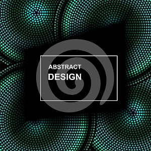 Vector abstract halftone circle frame. Abstract dotted gradient logo design elements. Grunge halftone textured pattern with dots