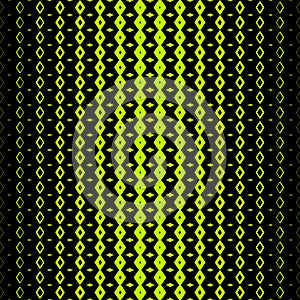 Vector abstract halftone geometric seamless pattern. Neon green and black color