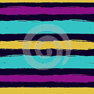 Vector abstract hand drawn seamless pattern with striped geometric and brush painted elements. Textured background for poster