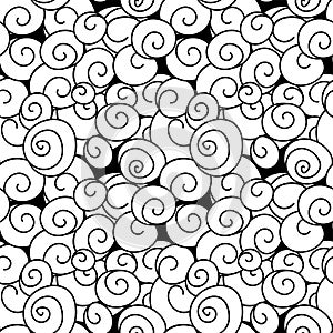 Vector abstract hand drawn seamless pattern with swirls