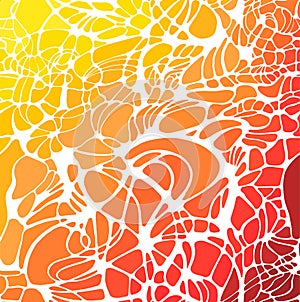 Vector abstract hand-drawn waves background, floral bionic net texture.