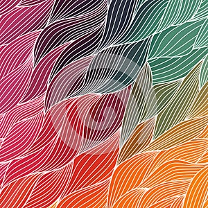 Vector abstract hand-drawn waves texture, wavy background. Color