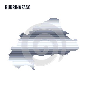 Vector abstract hatched map of Eritrea with lines isolated on a white background.