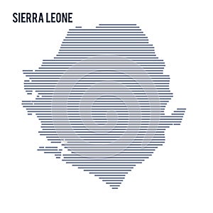 Vector abstract hatched map of Sierra Leone with lines isolated on a white background.