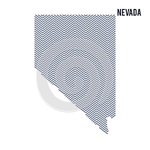 Vector abstract hatched map of State of Nevada isolated on a white background.