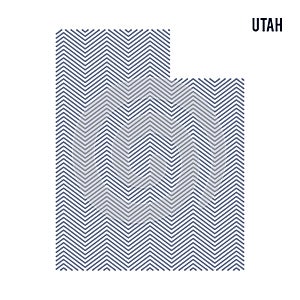 Vector abstract hatched map of State of Utah isolated on a white background.